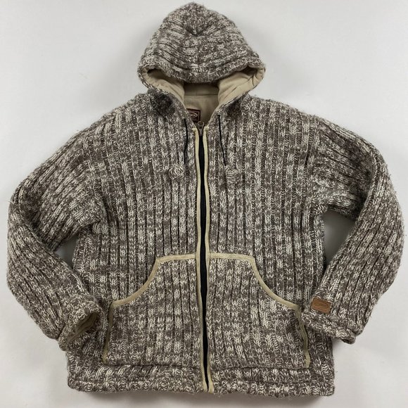 Kyber Sweaters - Kyber Outerwear Nepal Wool Full Zip Hooded Jacket Sweater Women's Large Hoodie